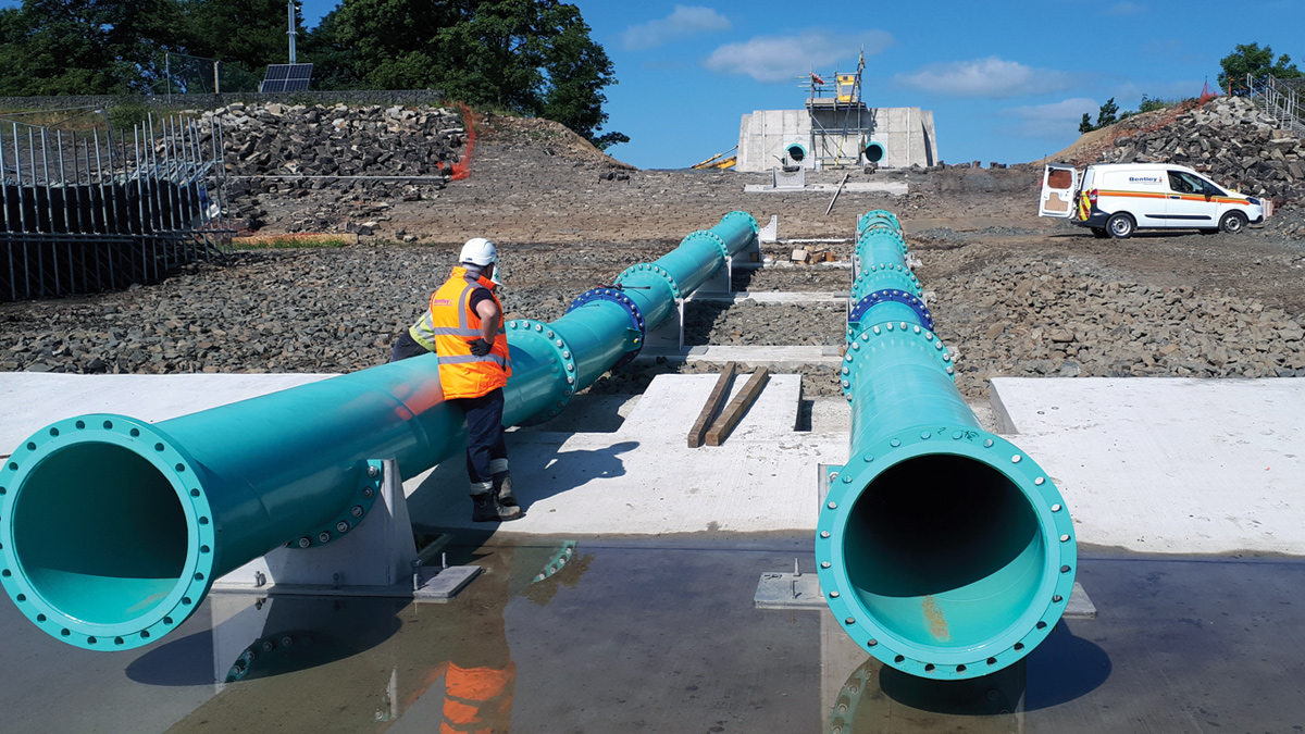 DN700 siphon pipework during installation - Courtesy of MMB