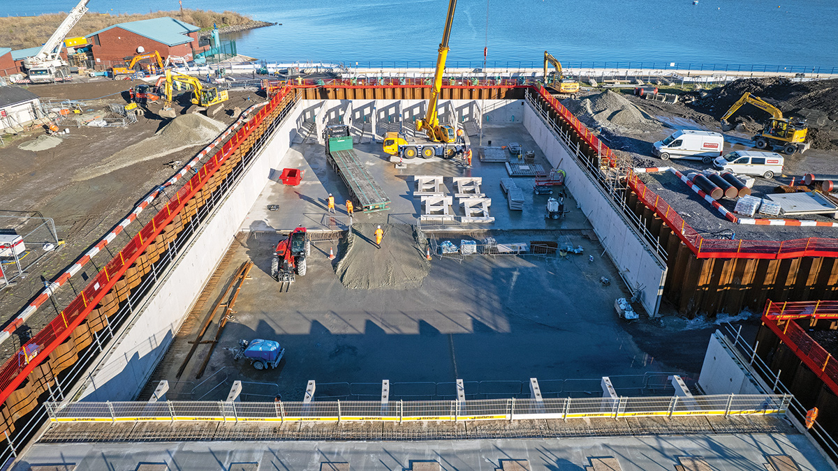 The new below-ground stormwater storage tank under construction - Courtesy of Griffiths Ltd