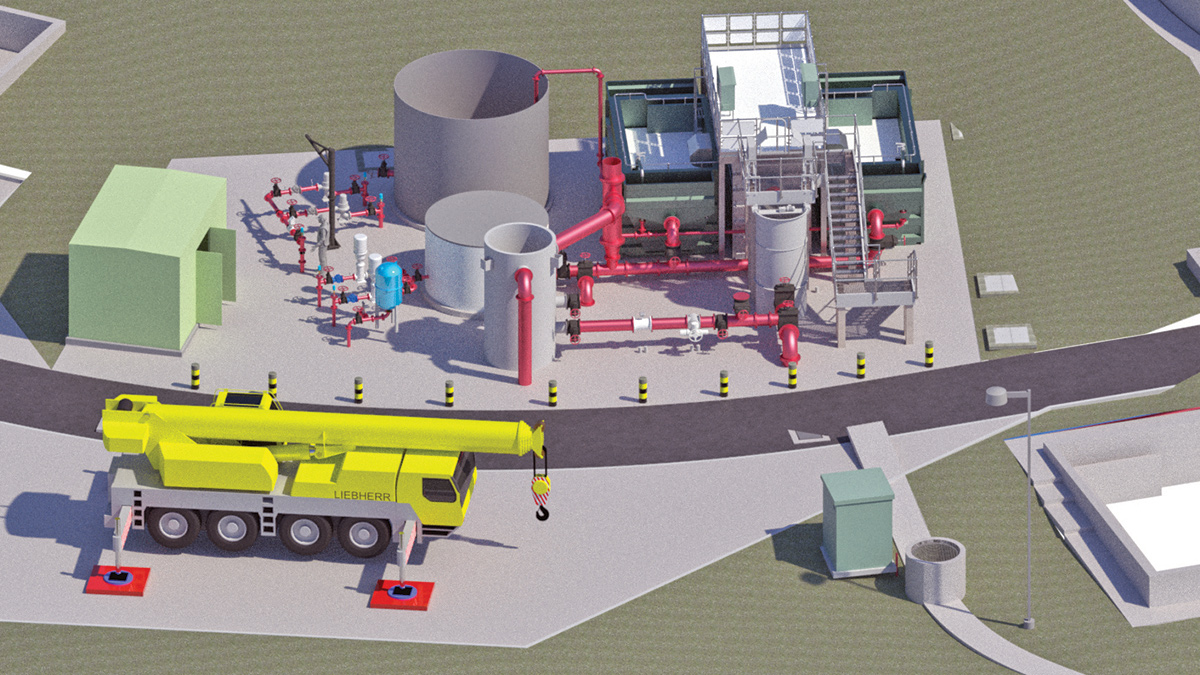 Revit model showing the tertiary solids removal and associated assets - Courtesy of MMB