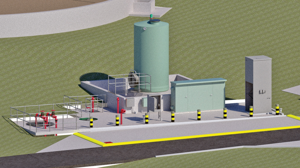 Revit model showing the chemical dosing area - Courtesy of MMB