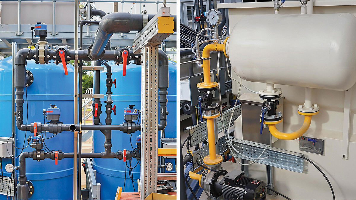 (left) Sand filters and (right) DAF - Courtesy of @one Alliance