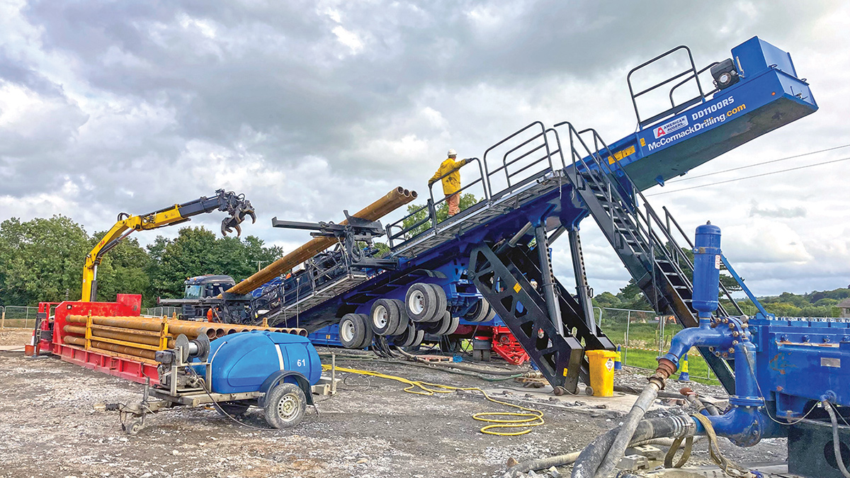 HDD drilling rig in operation - Courtesy of DAWSON-WAM & NI Water