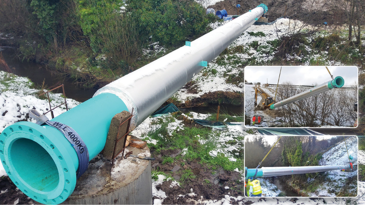 Pipe bridge installation - Courtesy of DAWSON-WAM & NI Water