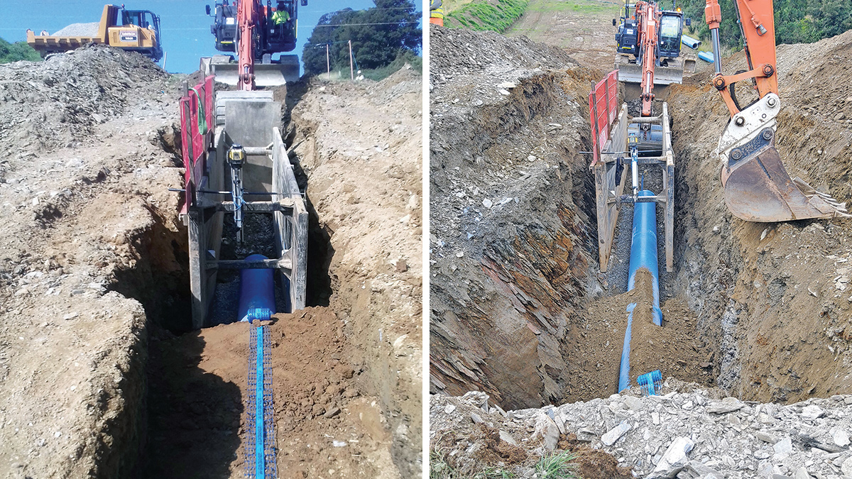 Mains laying operations - Courtesy of DAWSON-WAM & NI Water