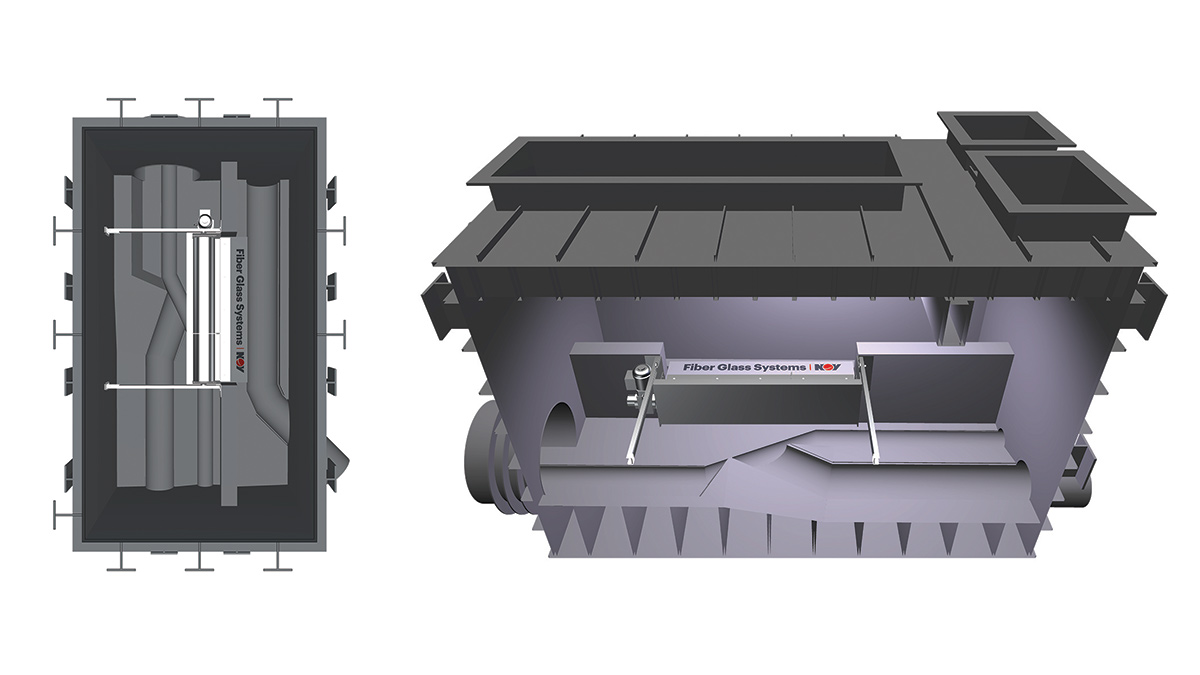 3D internal plan render of CSO chamber including screen from Huber Technology - Courtesy of Galliford Try