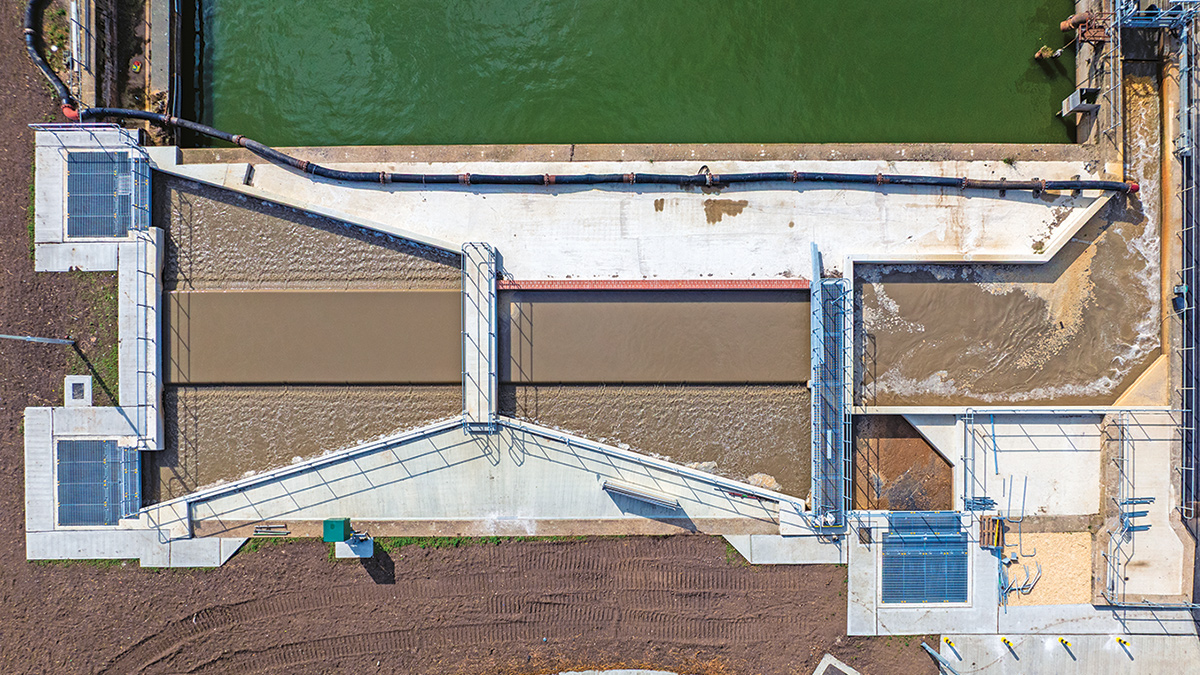 New PST Inlet flow splitter chamber built within the existing redundant PST structure - Courtesy of Barhale Enpure JV