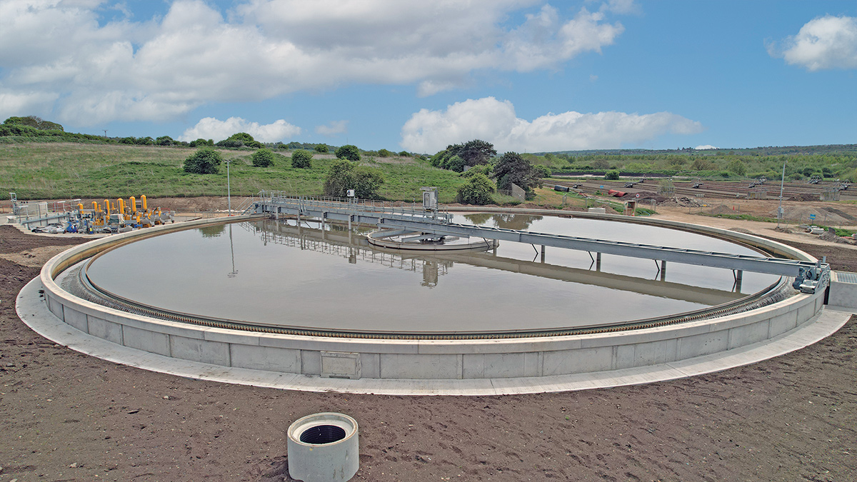 One of the complete 45m primary settlement tanks with full bridge scrapers - Barhale Enpure JV