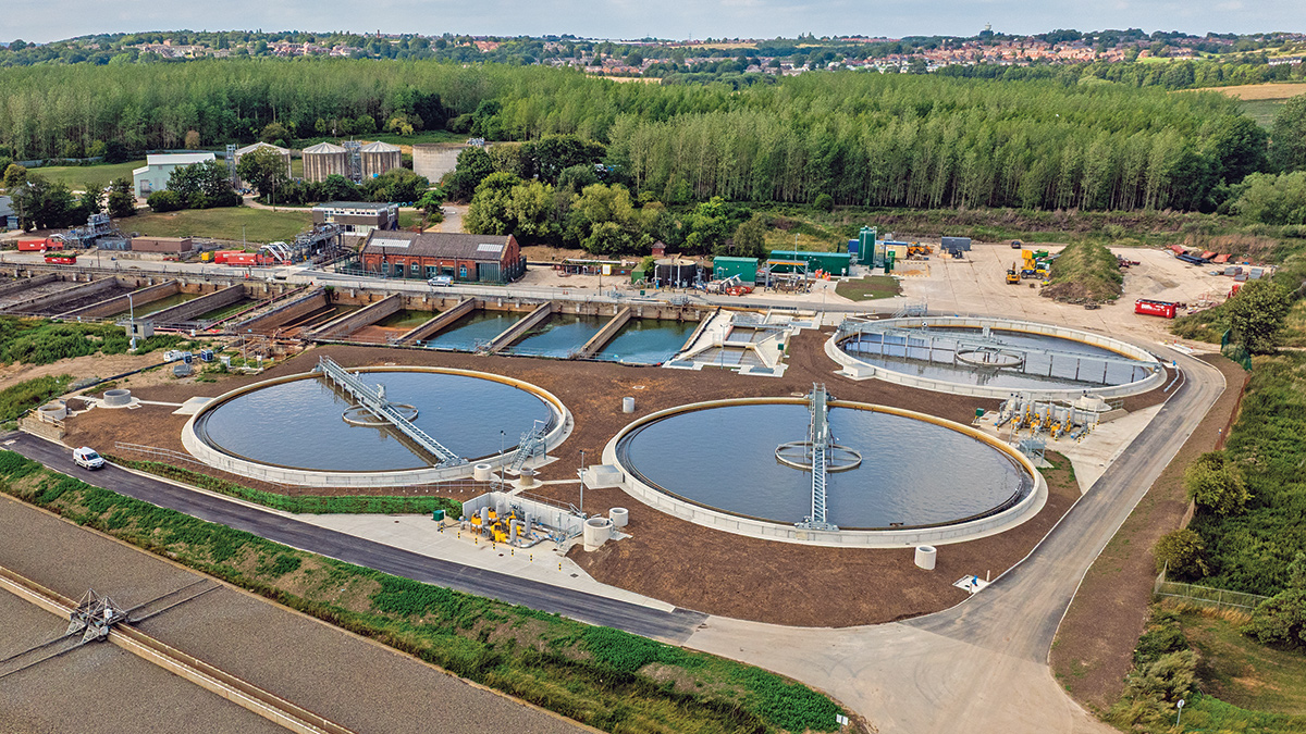 The completed PSTs with vegetated wall beneath Tank 1 - Courtesy of Barhale Enpure JV