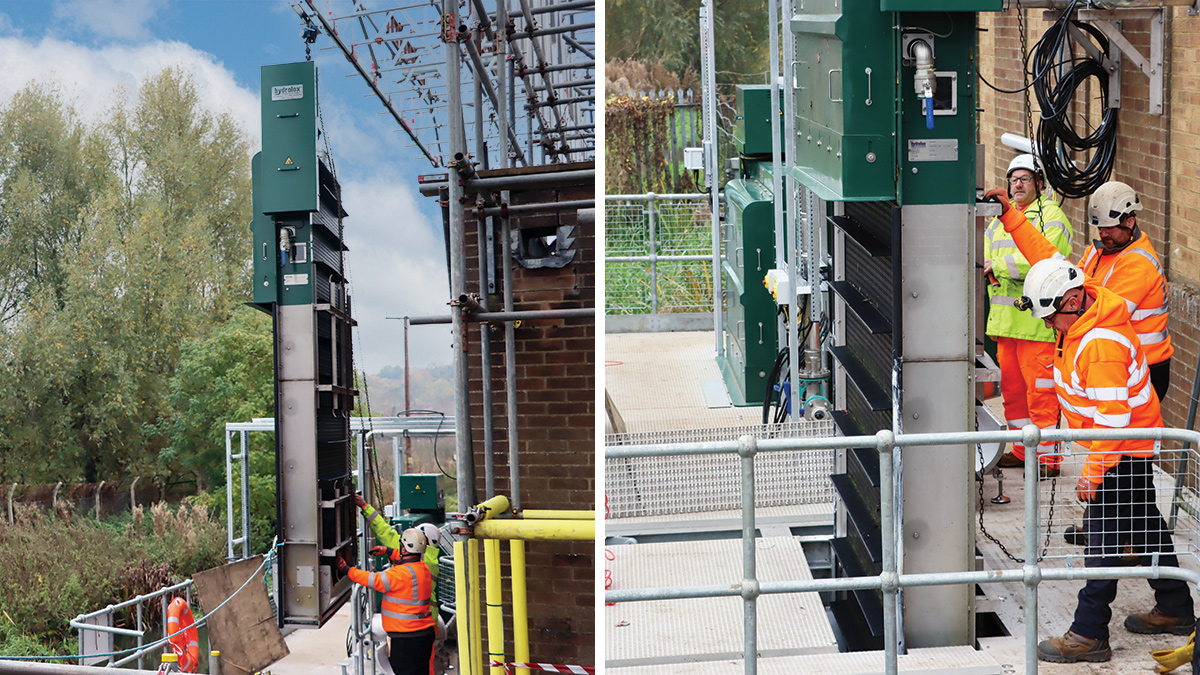 Hydrolox eel screen installation - Courtesy of Anglian Water’s @one Alliance