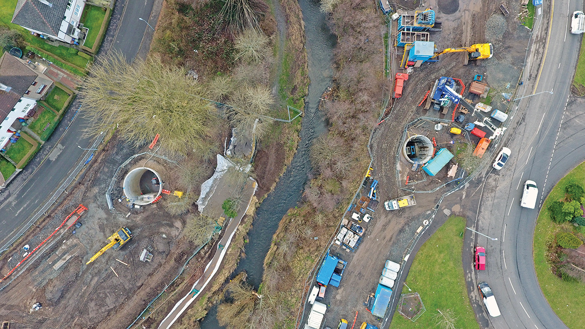 Tunnelling under the Levern Water - Courtesy of CWA