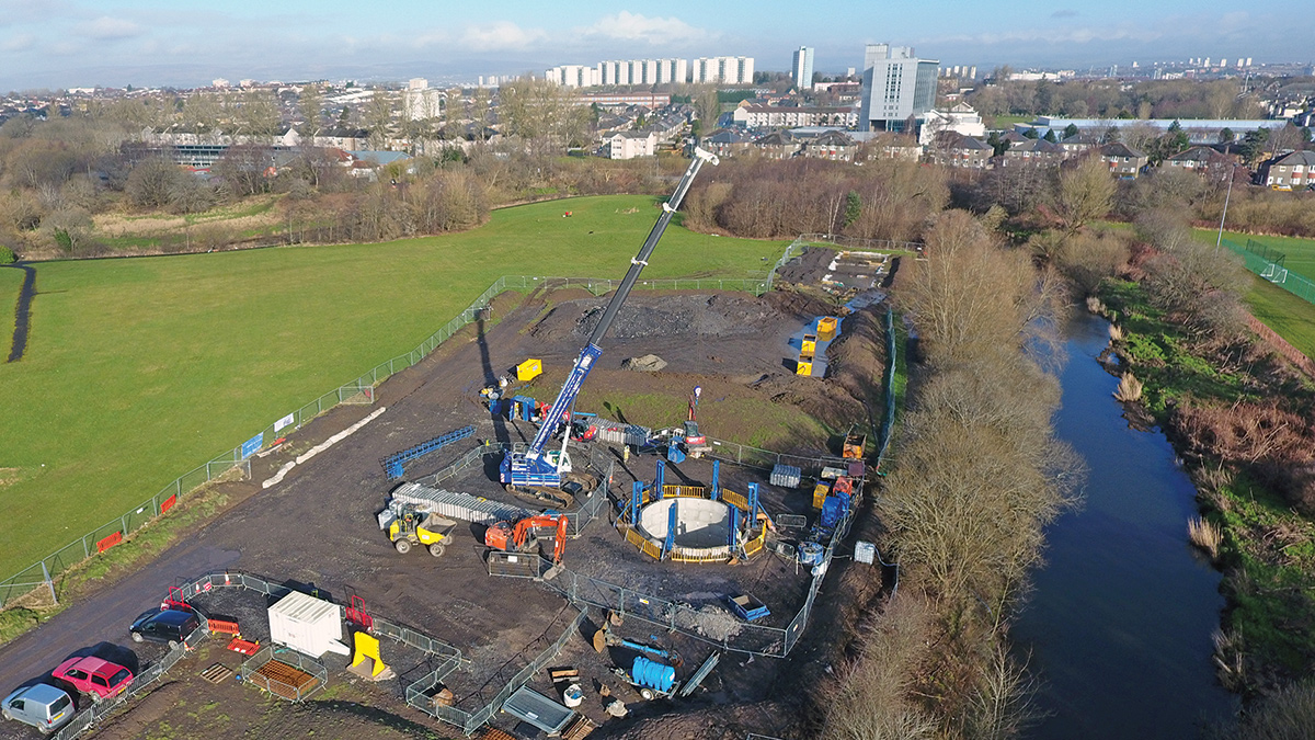 Shaft construction for TBM tunnel excavation underneath a railway line and Water Cart Water - Courtesy of CWA