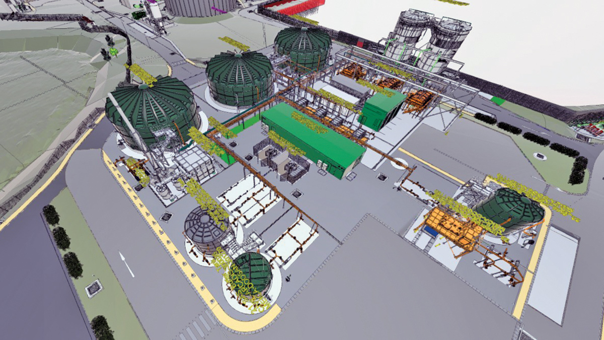Figure 4: 3D model of the sludge processing area - Courtesy of BAM Enpure JV & Arcadis