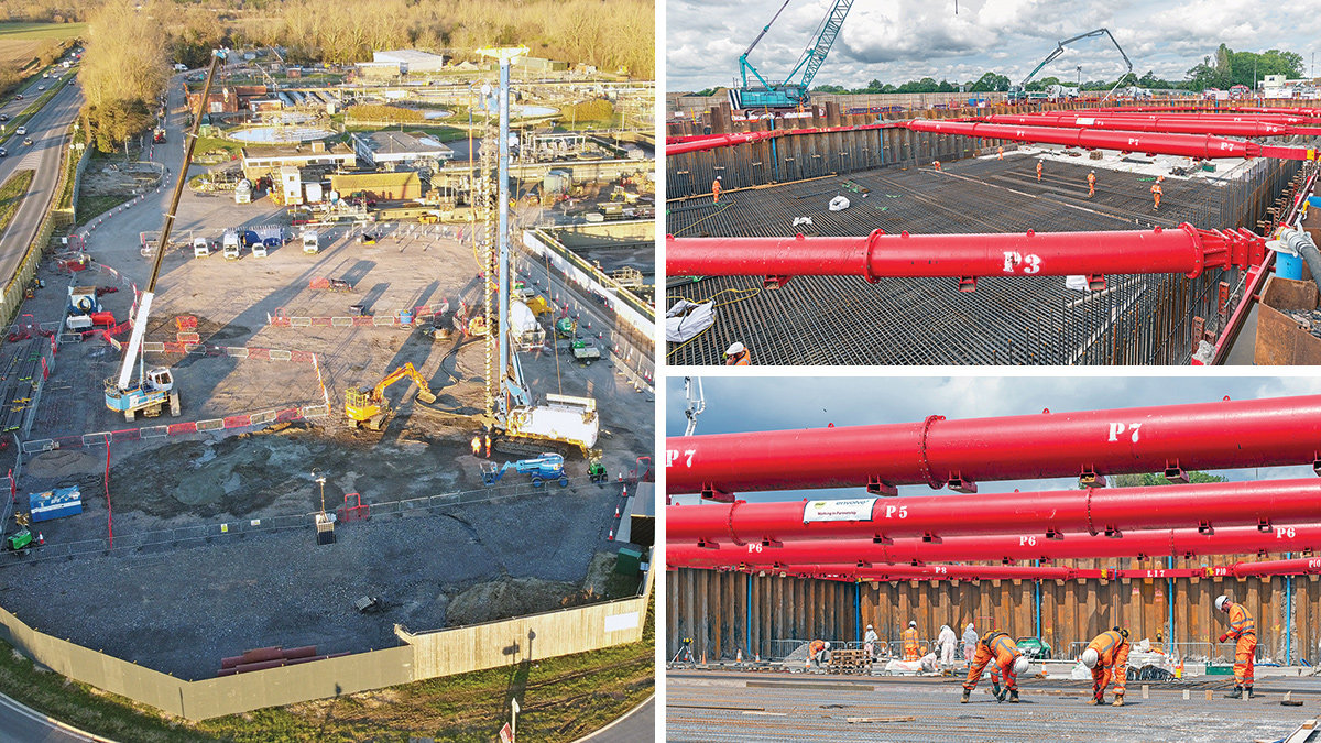 (left) Storm Tank 15: CFA piling installation and (right) Storm Tank 15 construction progress (July 2024) - Courtesy of YTL and Envolve Infrastructure