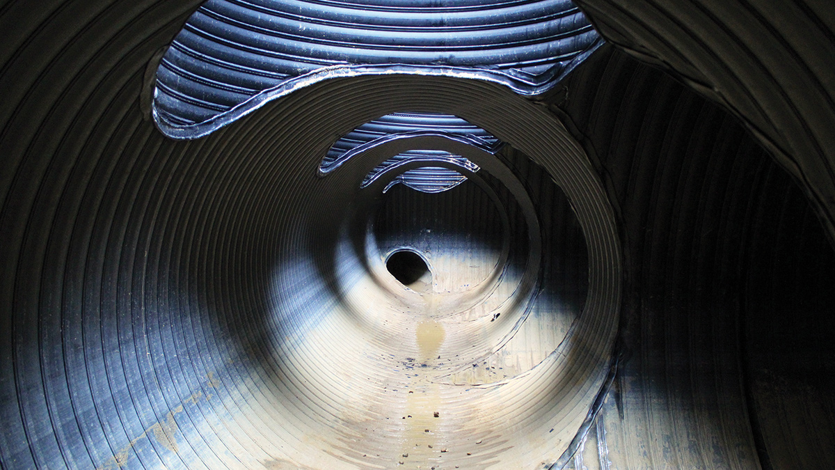 Inside the Weholite pipe- Courtesy of Anglian Water’s @one Alliance