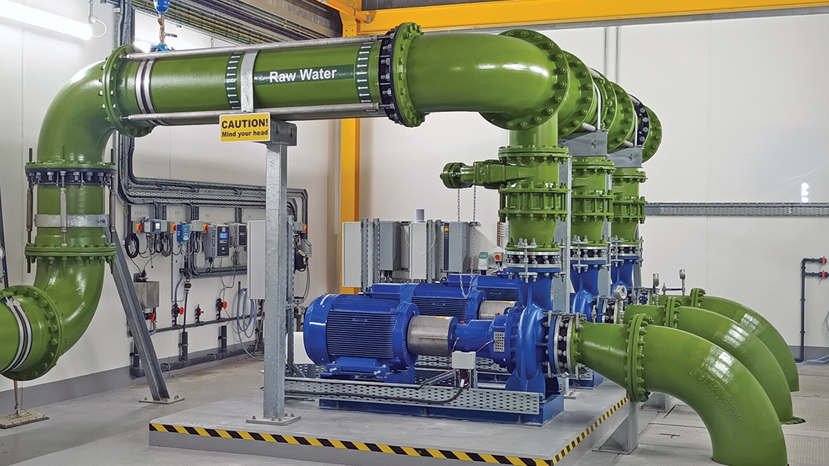 Inside the raw water intake building - Courtesy of Glanua