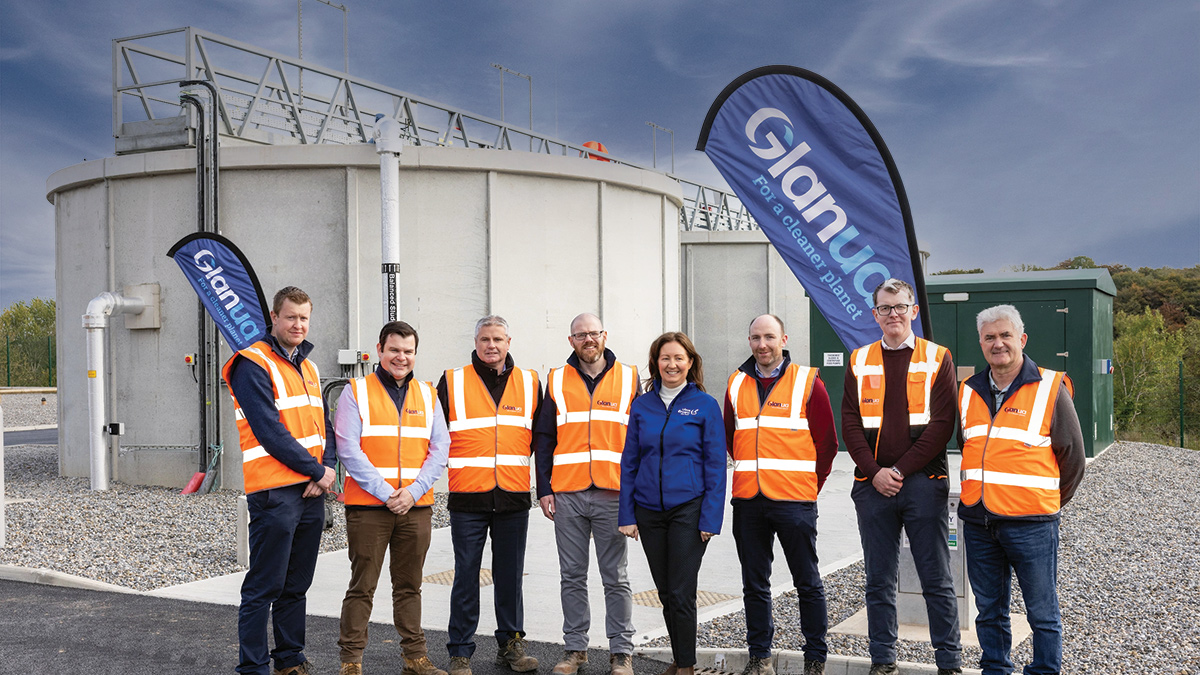 From left to right: Conor Callagy, Andrew Young, Karl Zimmerer, Seamie O’Hara, all with Glanua, Maria O Dwyer, Uisce Éireann, Colm Dillon, Shane Mitchell and Laim Rahilly (all Glanua) - Courtesy of GlanuaMaria O Dwyer, Uisce Éireann, Colm Dillon, Shane Mitchell and Laim Rahilly (all Glanua) - Courtesy of Glanua