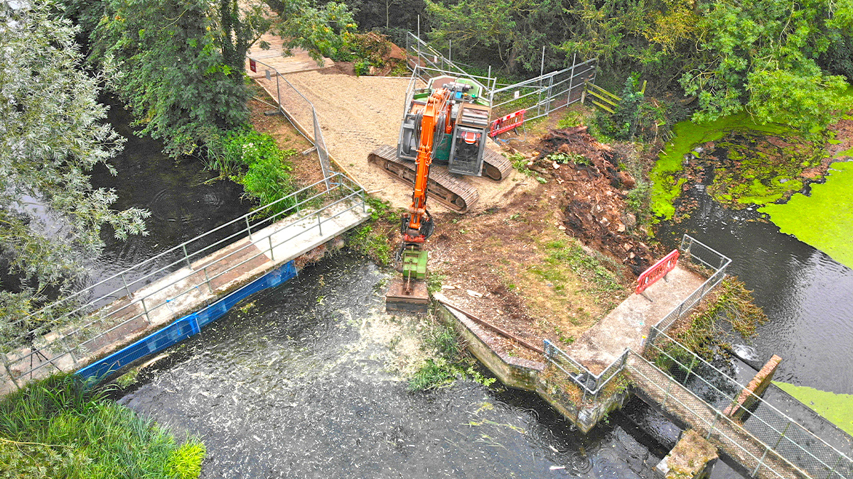 Tree stump removal as part of site preparation - Courtesy of Stonbury Ltd