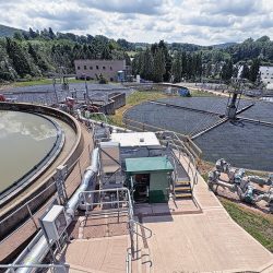 The new Salnes Filter and settlement tanks with Bio-Blok® 150 vertical flow media - Courtesy of MMB