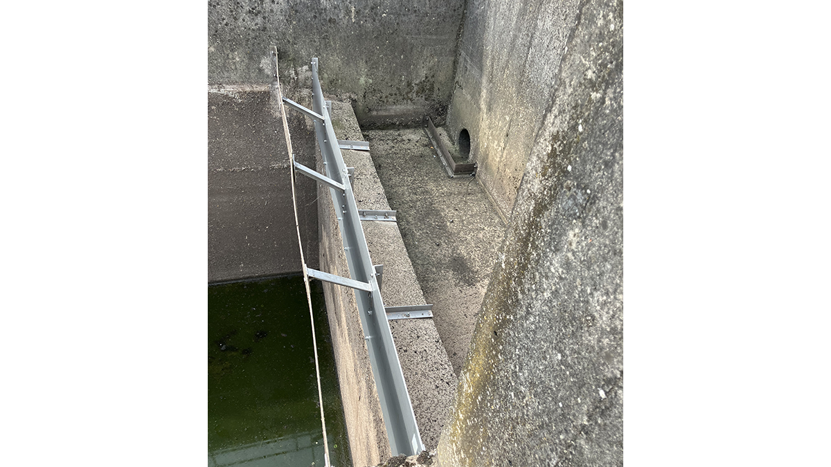 Side view of the DfMA storm weir modifications – Courtesy of MMB
