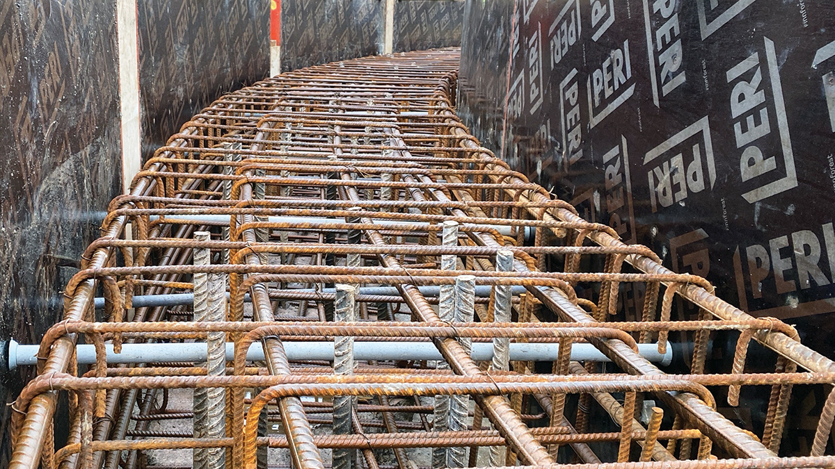 Liner wall formwork using Peri Rundflex - Courtesy of BSG Civil Engineering