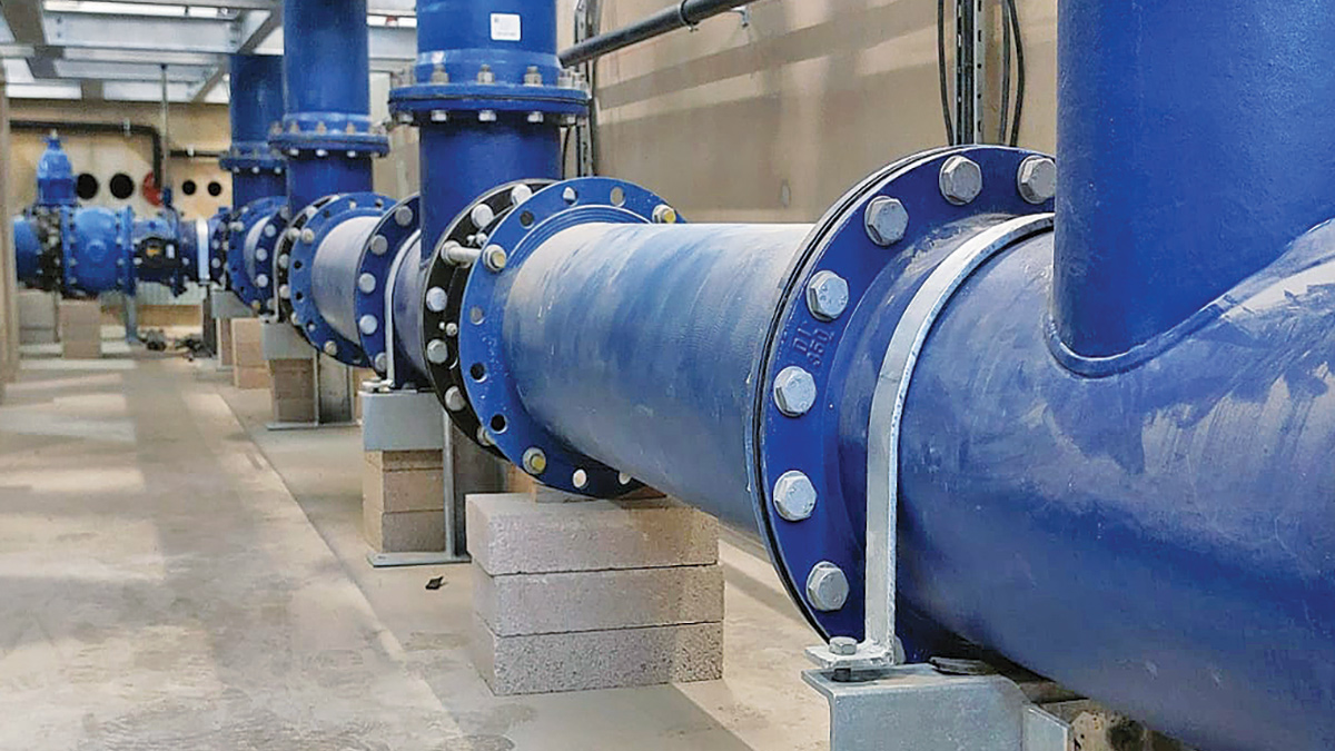 Pipework installation in basement - Courtesy of Ward & Burke