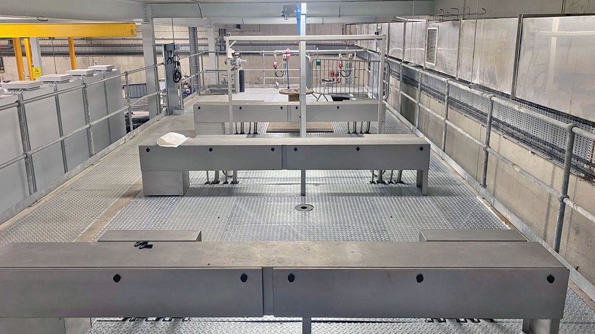 UV disinfection streams, local control panels and flooring upgrade - Courtesy of Murphy