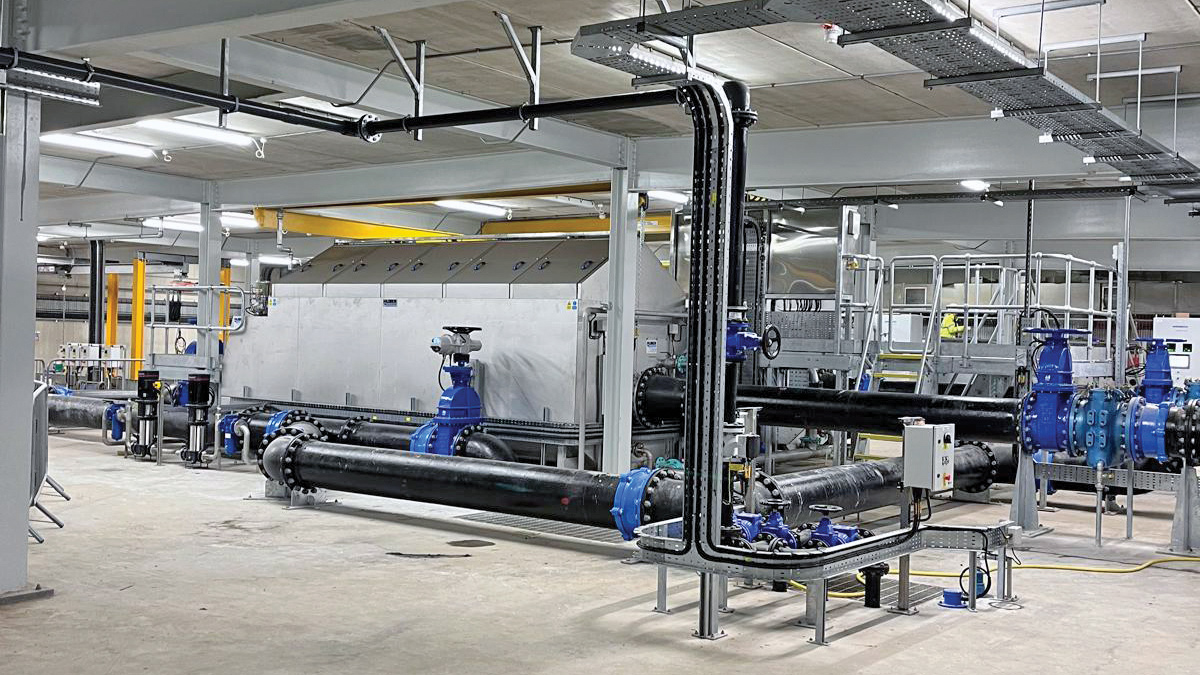 Disc filters, backwash pumps and return liquors pumping station - Courtesy of Murphy