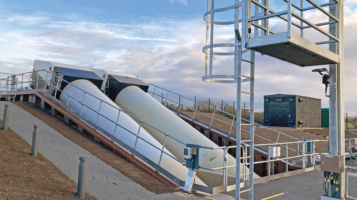 The 2m diameter Archimedes screw pumps with combined capacity of 1.5m<sup>3</sup>/second - Courtesy of Water Management Alliance