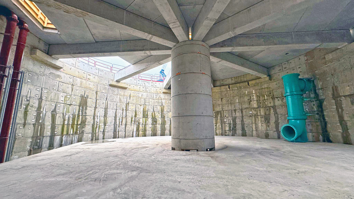 Inside the stormwater storage tank - Courtesy of Active Tunnelling Ltd