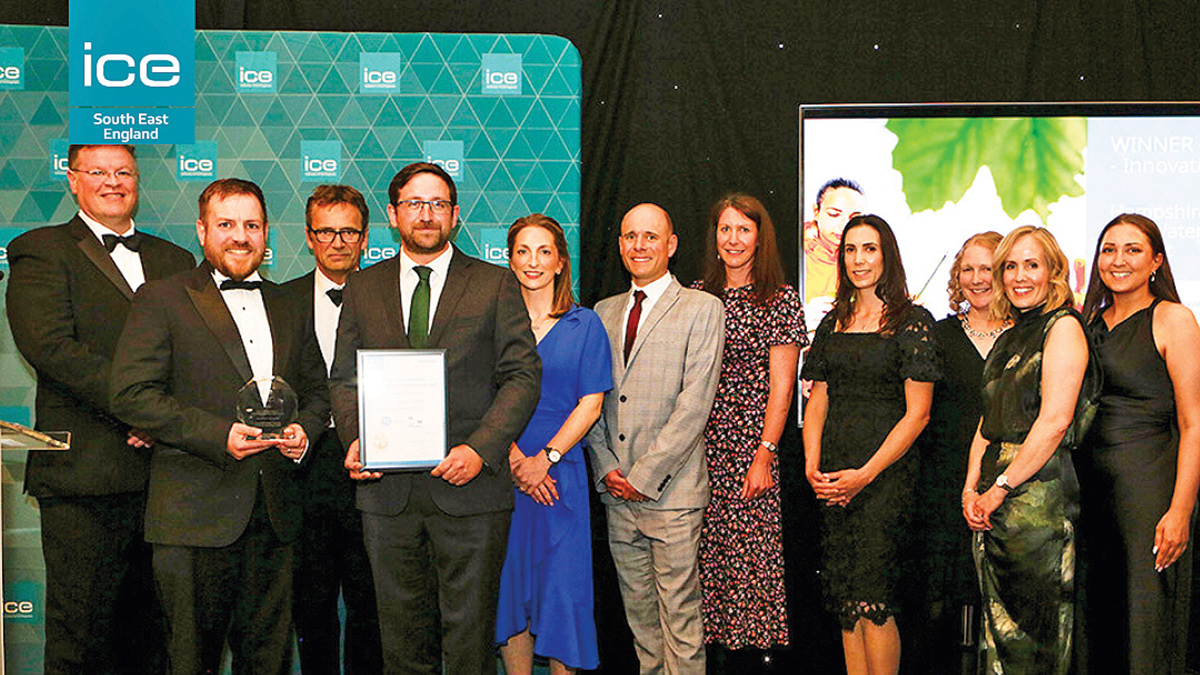 Members of the Southern Water and Mott MacDonald teams at ICE awards - Courtesy of Institution of Civil Engineers