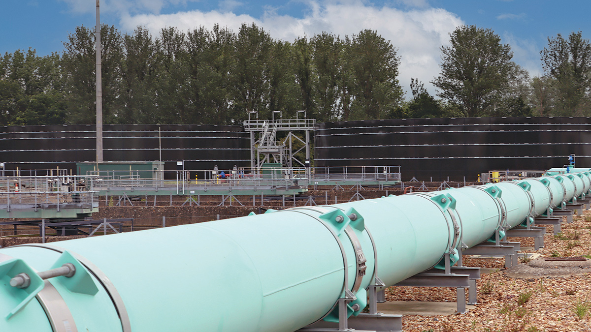 Interconnecting pipework between new stormwater storage tanks and the head of the treatment works - Courtesy of Anglian Water’s @one Alliance