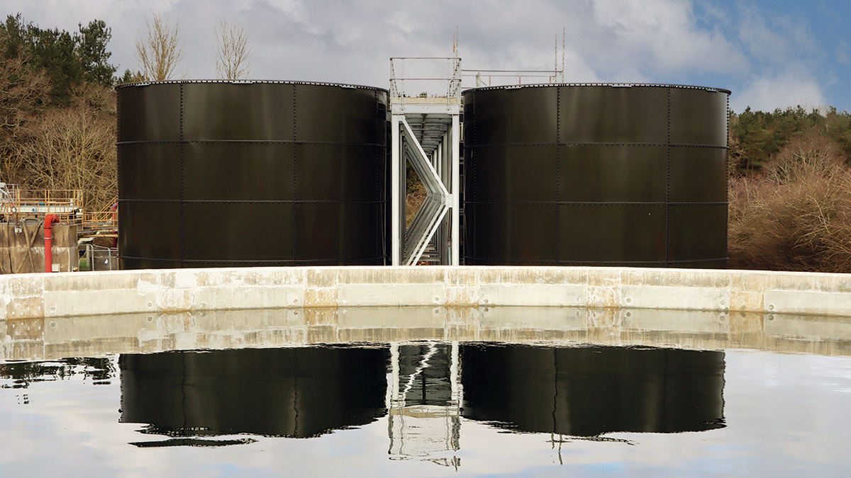 (front) FST water test and (back) two of the new ASP tanks - Courtesy of Anglian Water’s @one Alliance