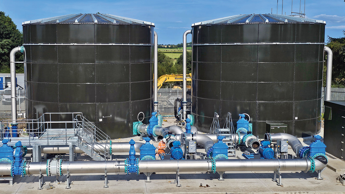 Installation of new tanks, backwash pumps, stainless steel pipework and valves - Courtesy of