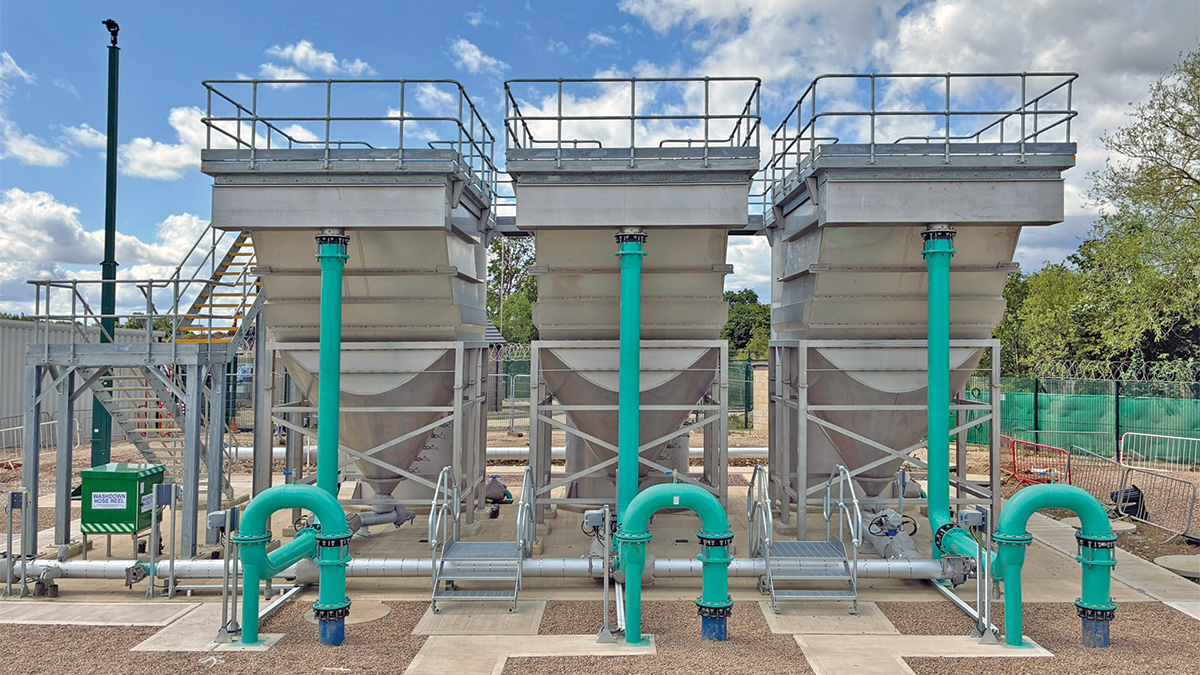 Lamella settlement tanks to treat backwash water - Courtesy of MWH Treatment