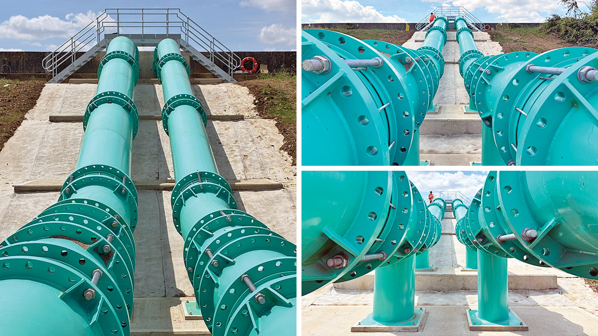 Reservoir return pipes - Courtesy of MWH Treatment