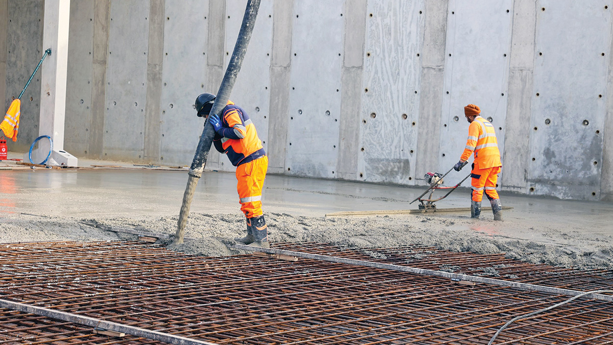 Chaul End Reservoir concrete pour - Courtesy of OCU Group