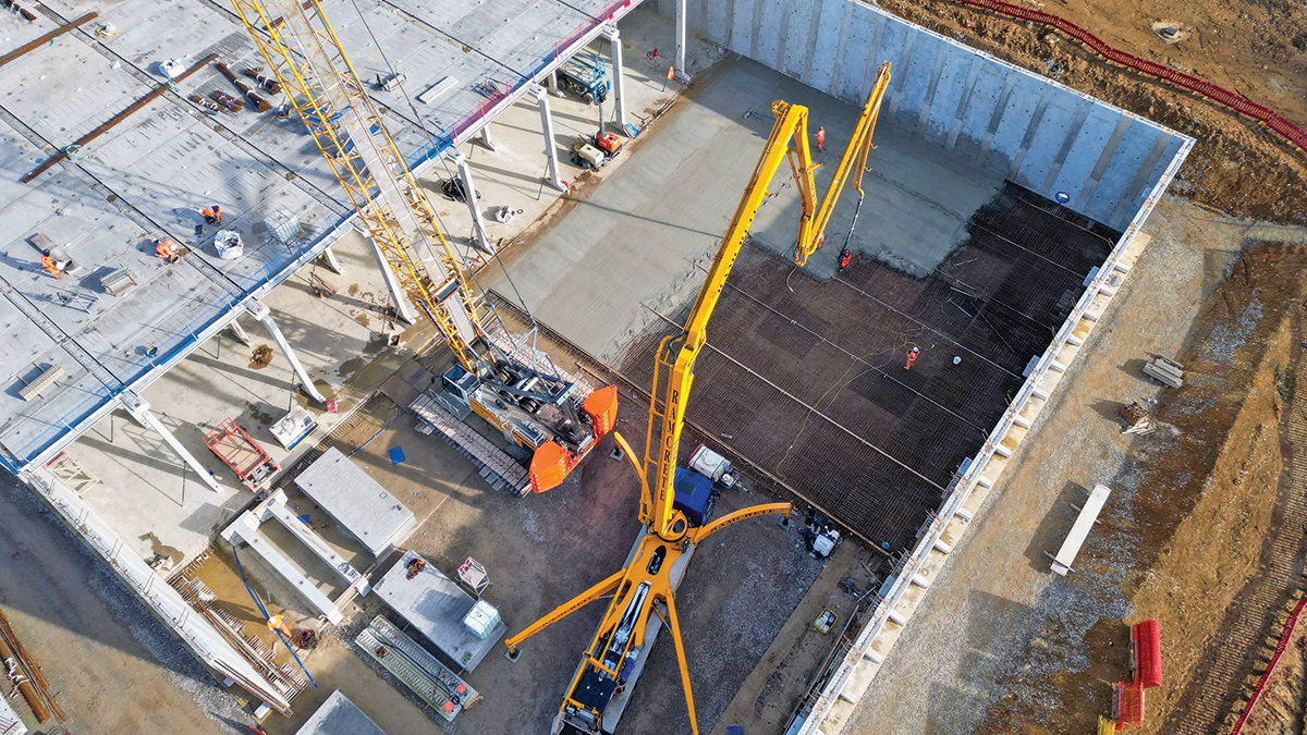 Preston Reservoir concrete pour - Courtesy of OCU Group