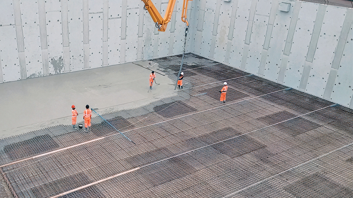 Chaul End Reservoir concrete pour - Courtesy of OCU Group