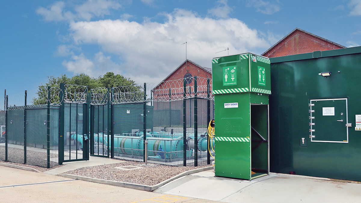 The completed works including the new 1500 litre emergency shower from Aqua Safety Showers International Ltd - Courtesy of @one Alliance