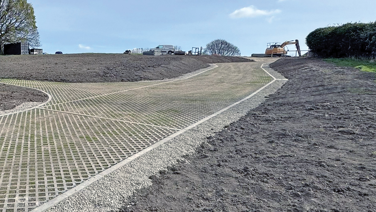 All-weather access track and turning head constructed to accommodate tanker turning movements - Courtesy of Galliford Try