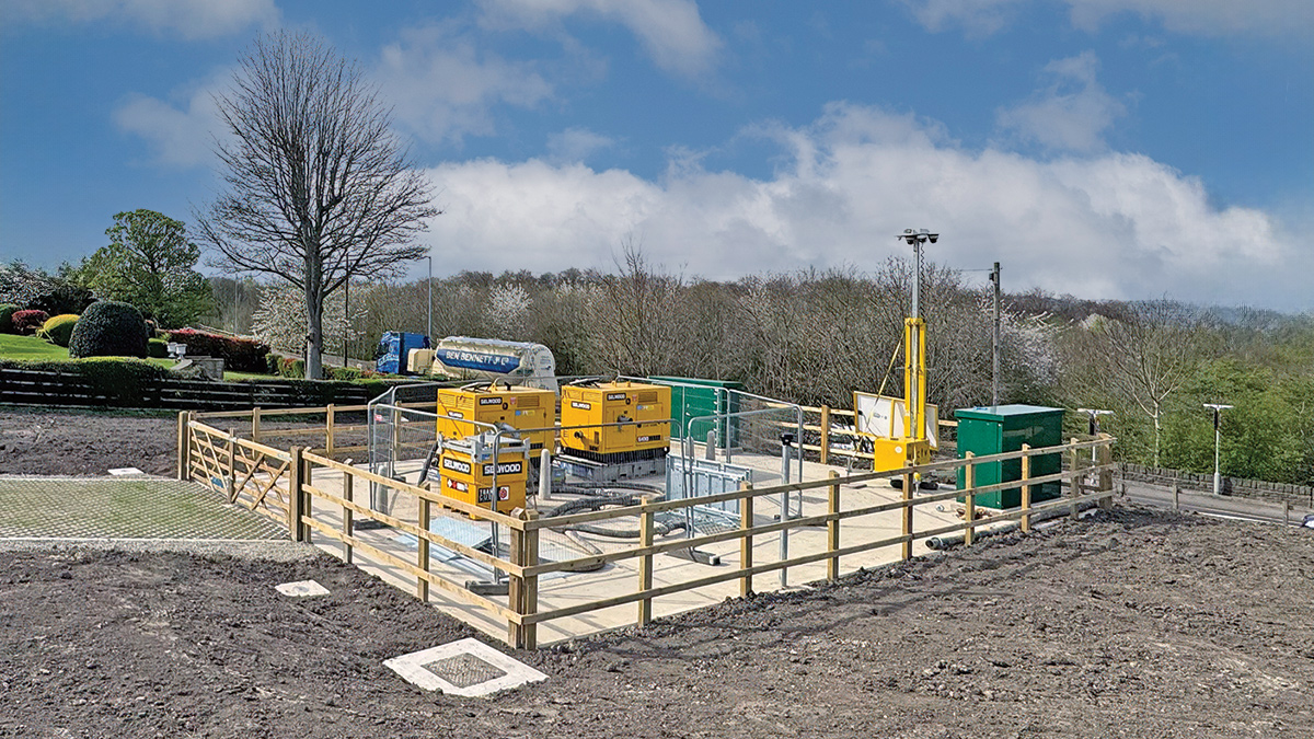 Pumping station brought into operation ahead of permanent electrical connection - Courtesy of Galliford Try