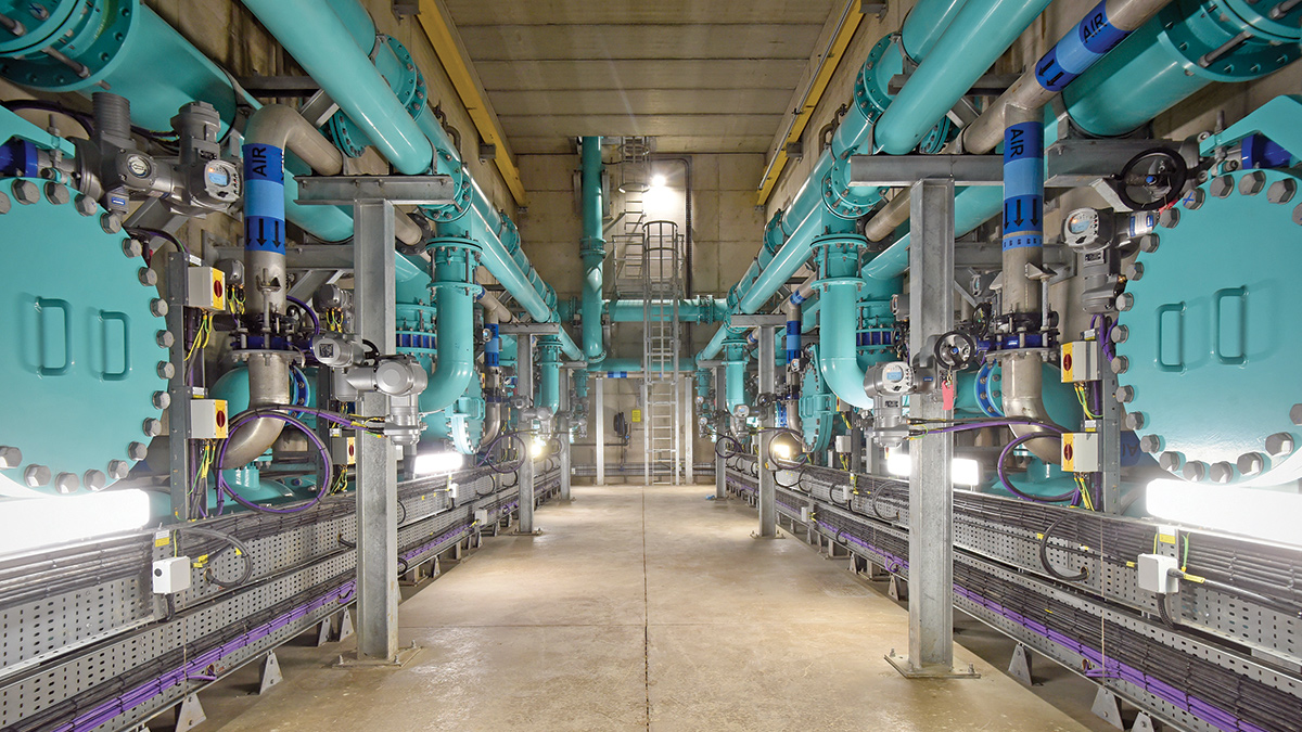 GAC filters pipework gallery - Courtesy of Lowry Building & Civil Engineering