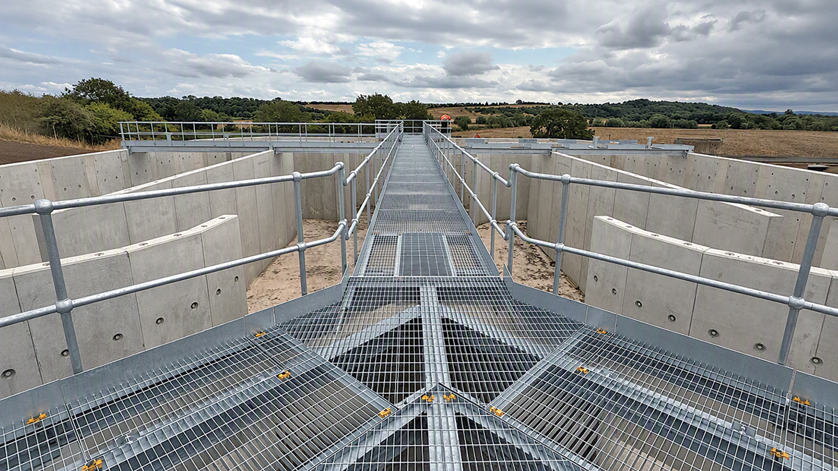 Oxidation ditch access steelwork - Courtesy of Mott MacDonald Bentley