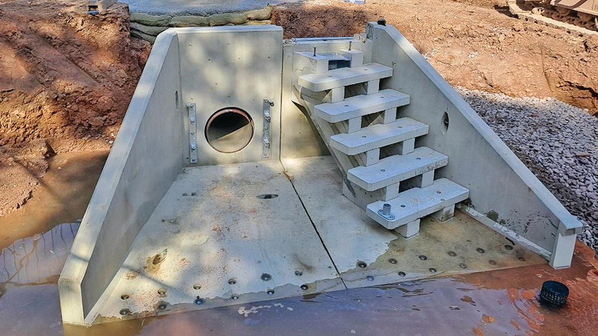 Outfall headwall - Courtesy of Envolve Infrastructure