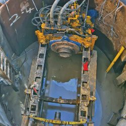 Auger boring from one manhole to another - Courtesy of Mott MacDonald Bentley
