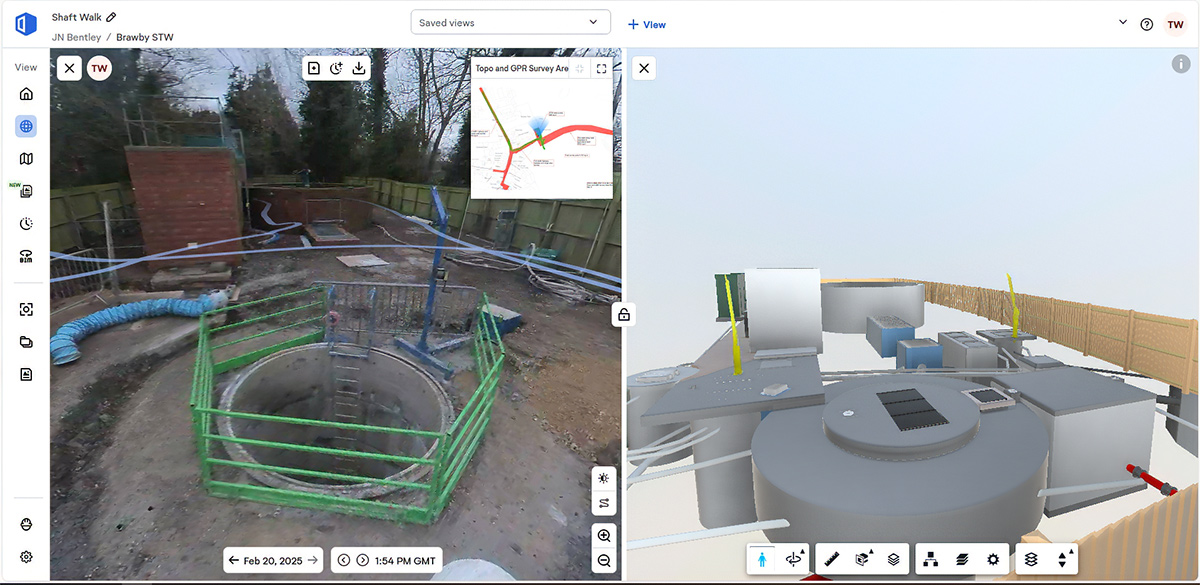 Comparison of construction progress against the design model - Courtesy of Mott MacDonald Bentley