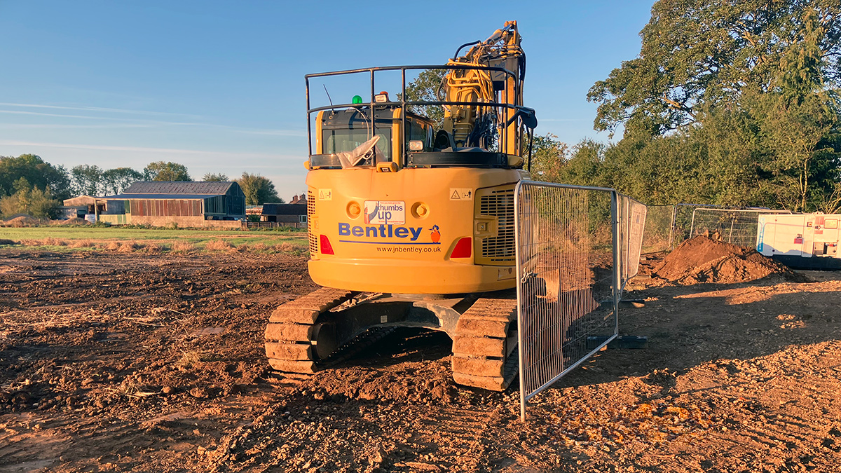 JN Bentley excavator reinstating the compound - Courtesy of Mott MacDonald Bentley