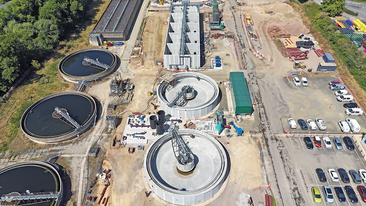 The two new final settlement tanks and two new activated sludge plant lanes - Courtesy of Mott MacDonald Bentley