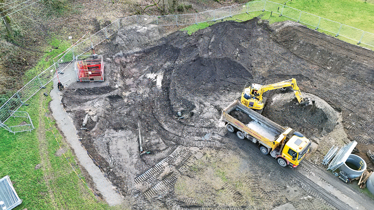 Reduced level excavation in the football pitch - Courtesy of JN Bentley