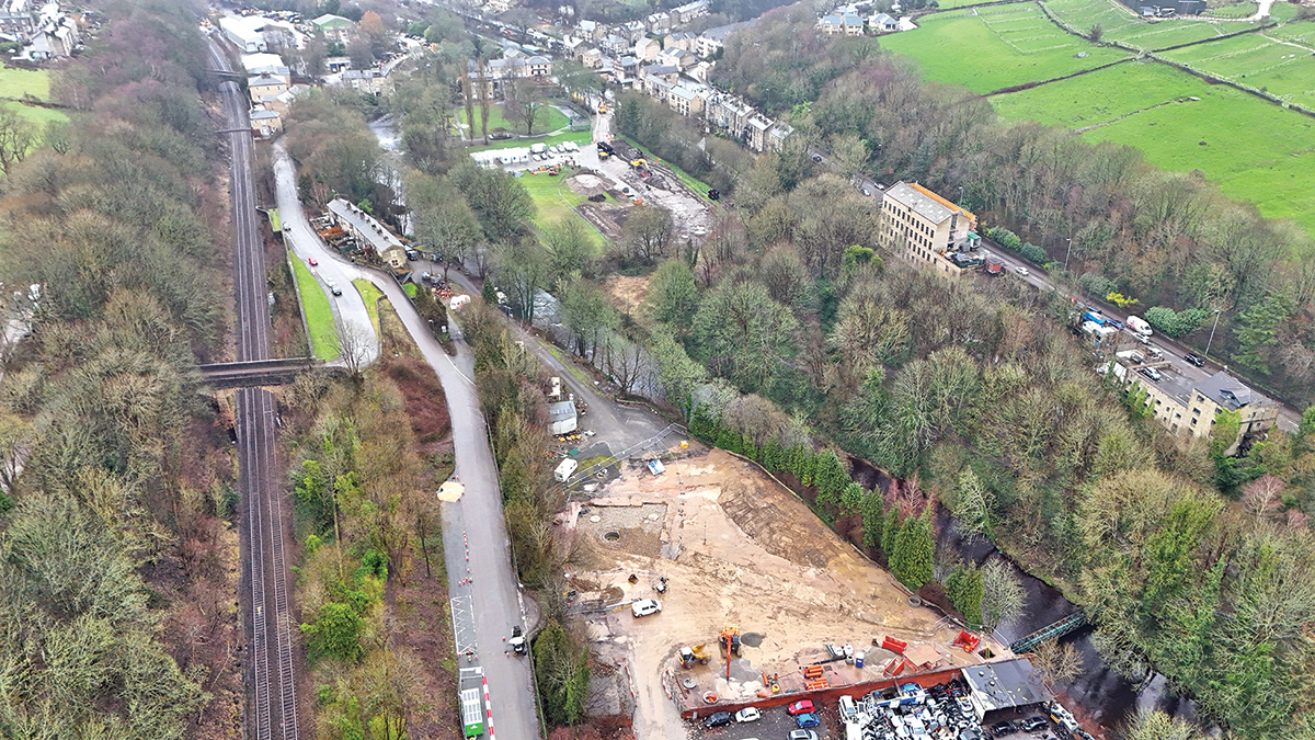 Drone photo of entire working site at the caravan park and football pitch - Courtesy of JN Bentley
